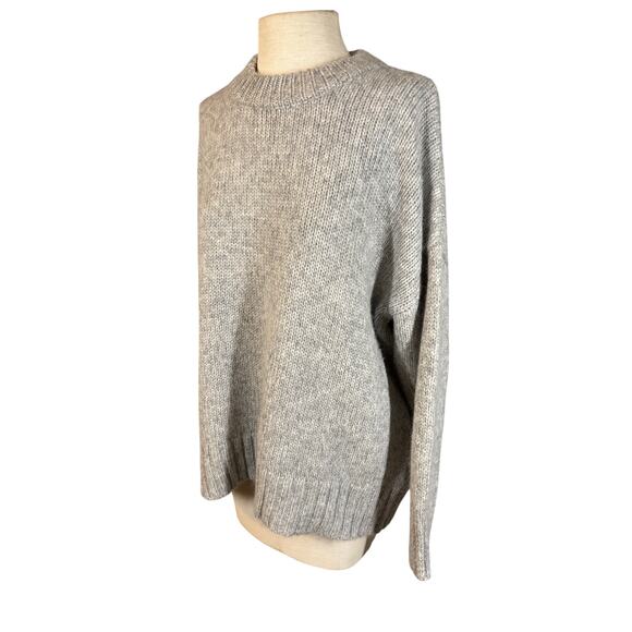 Jenni Kayne Alpaca Cocoon Crewneck Sweater Gray Oversized XXS Minimalist Luxury - Picture 5 of 12